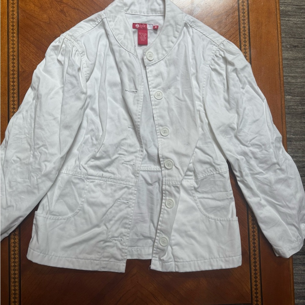 Split White Cotton Jacket